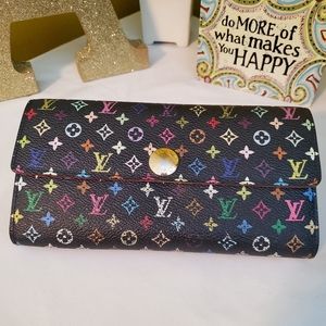 LV multicolor black monogram long wallet